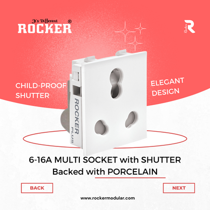 6-16A Multi Socket with Shutter